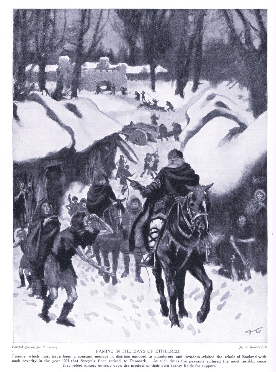 Hladomor v době Ethelreda AD1005, 20. léta 20. století od Frank Gillett