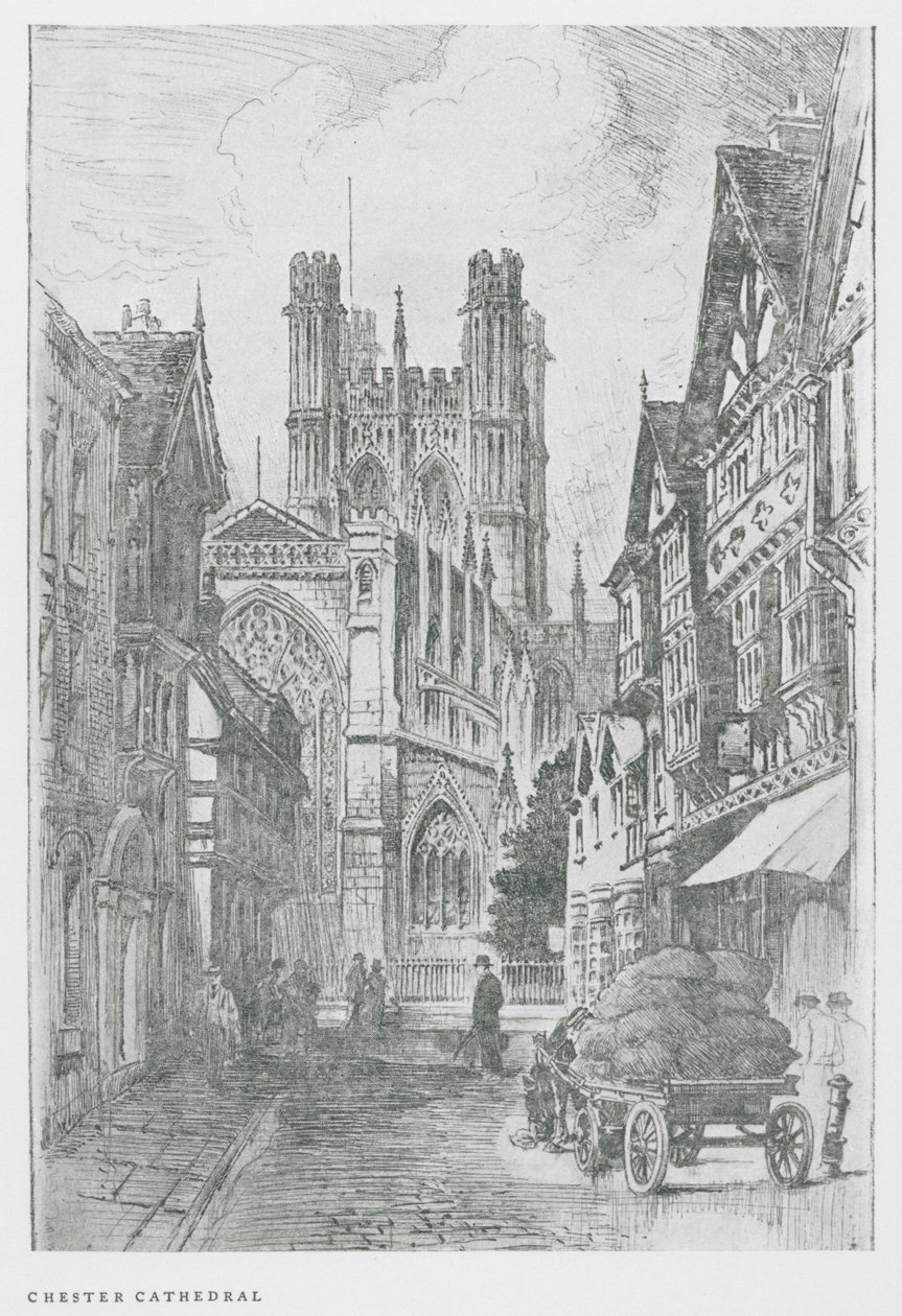 Chester Cathedral (litografie) od Frank Greenwood