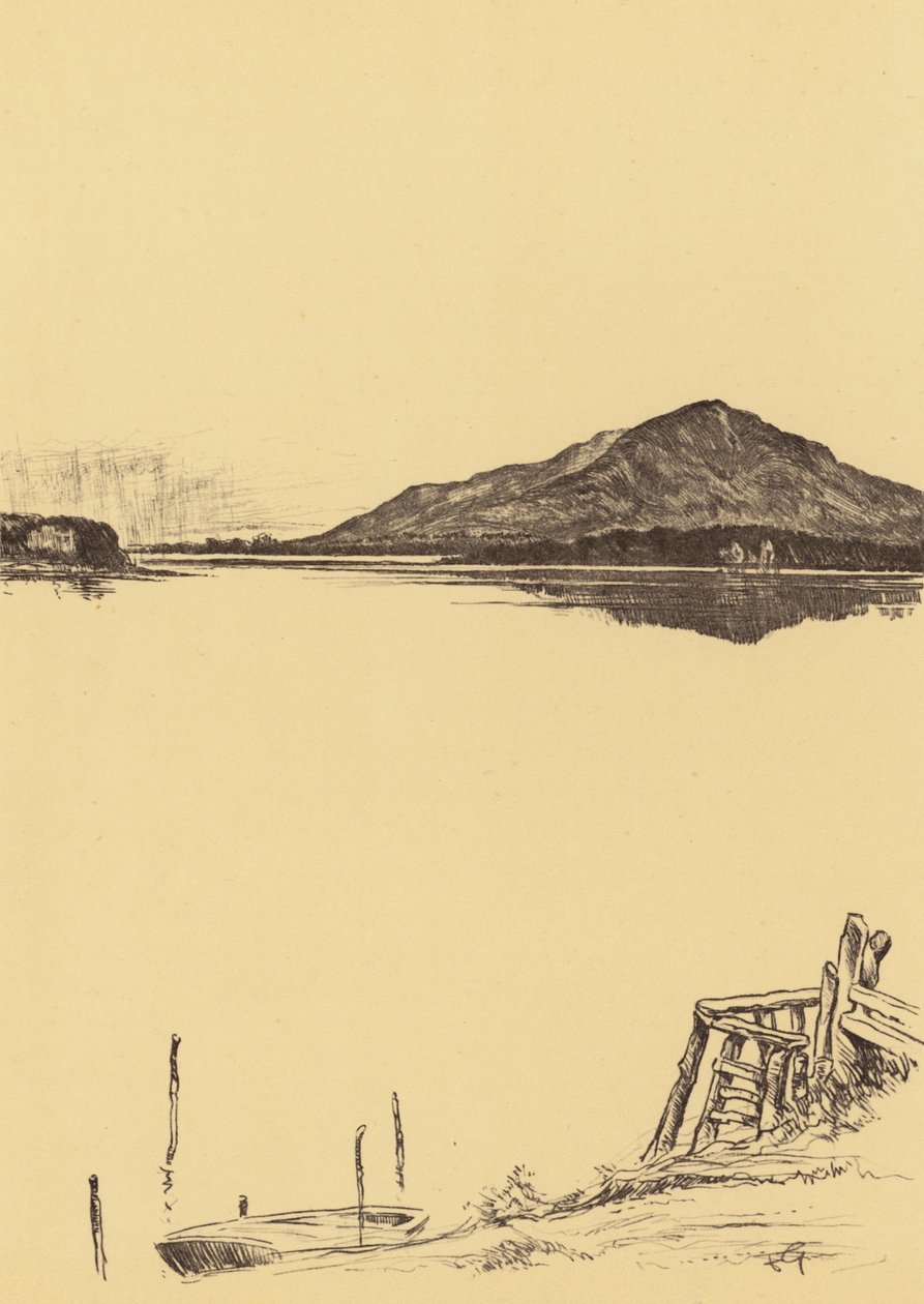 Windermere z Newby Bridge (litografie) od Frank Greenwood