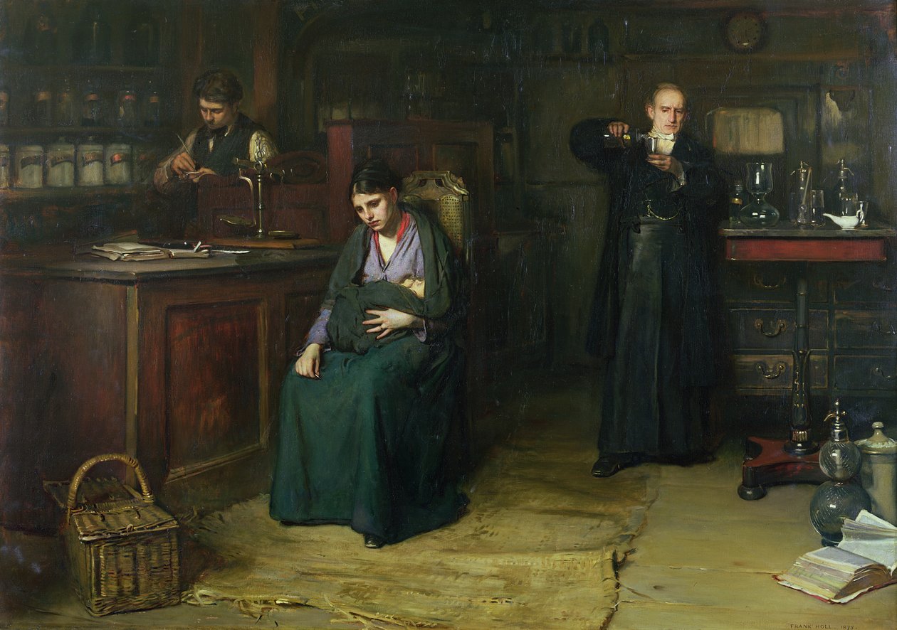 Pochybná naděje, 1875 (olej) od Frank Holl