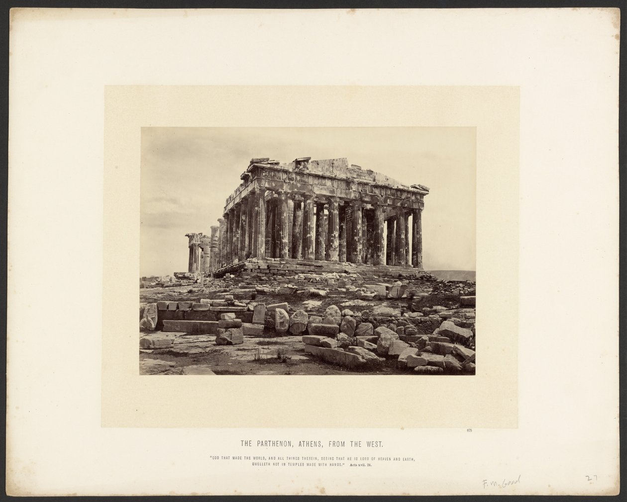 Parthenon, Athény, ze západu od Frank Mason Good