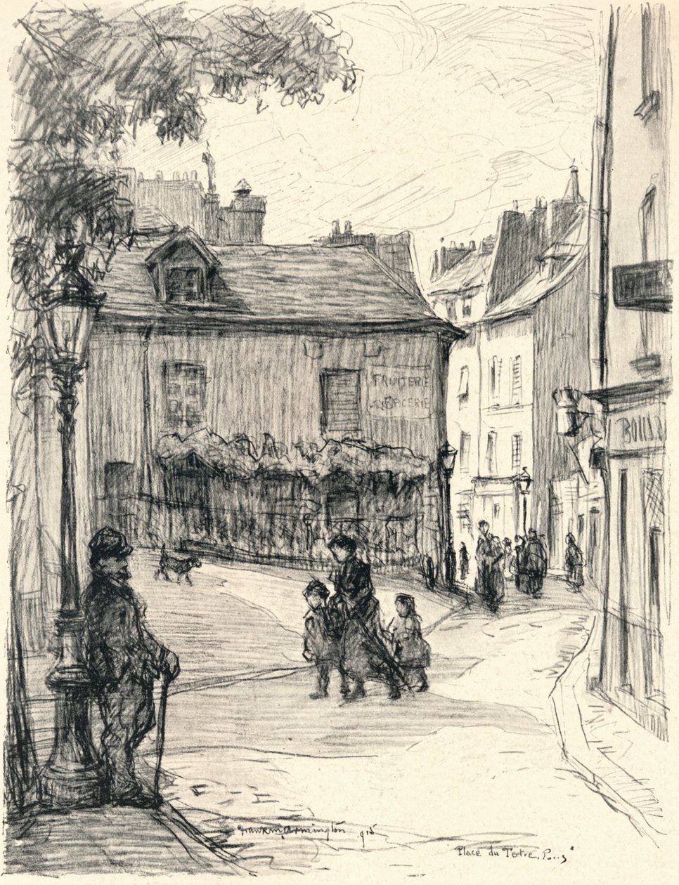 Place du Tertre, Montmartre, 1915 od Frank Milton Armington