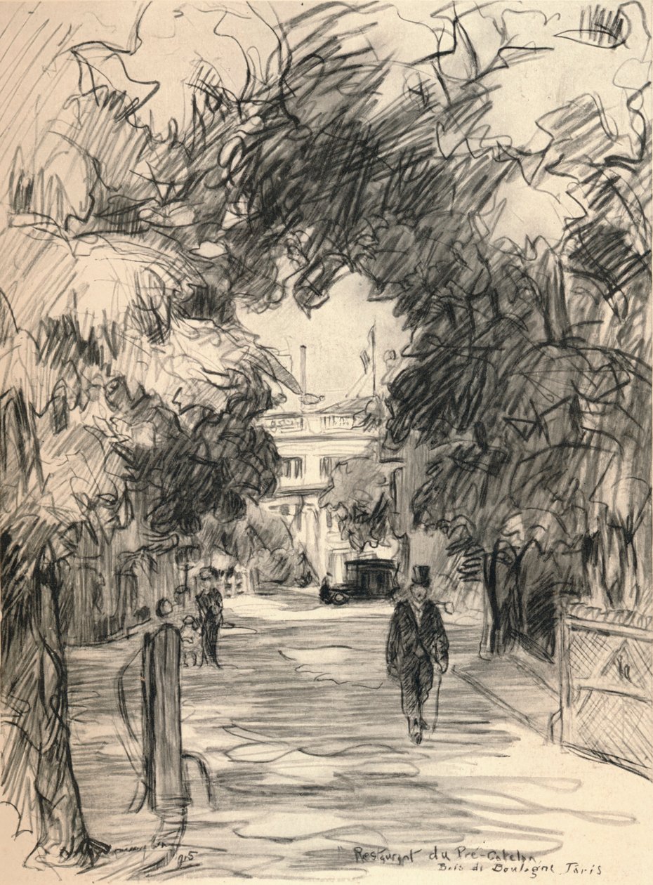 Předkatelánská restaurace, Bois de Boulogne, 1915 od Frank Milton Armington