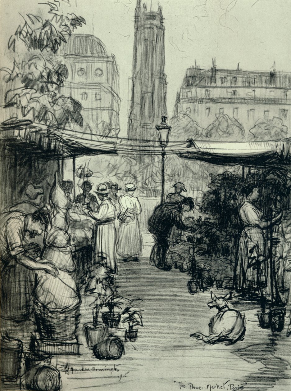 Květinový trh, 1915 od Frank Milton Armington