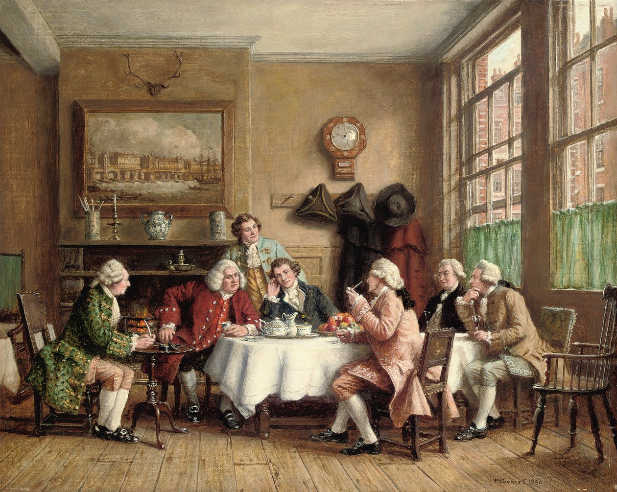 Dr. Johnson v Cheshire Cheese, Fleet Street od Frank Moss Bennett
