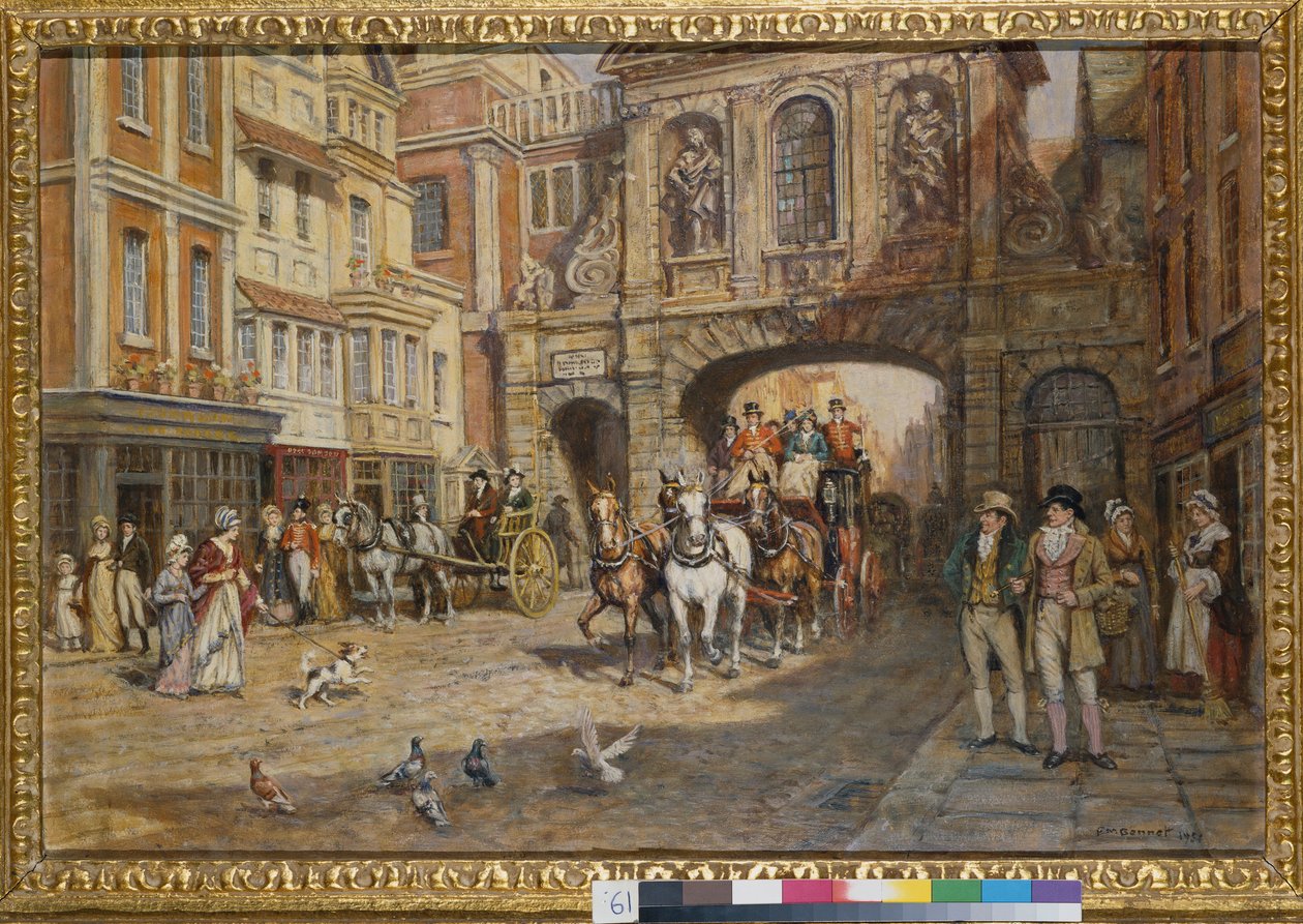 Královská pošta projíždějící Temple Bar od Frank Moss Bennett