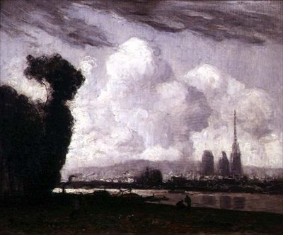 Pohled na Rouen (olej na plátně) od Frank Myers Boggs