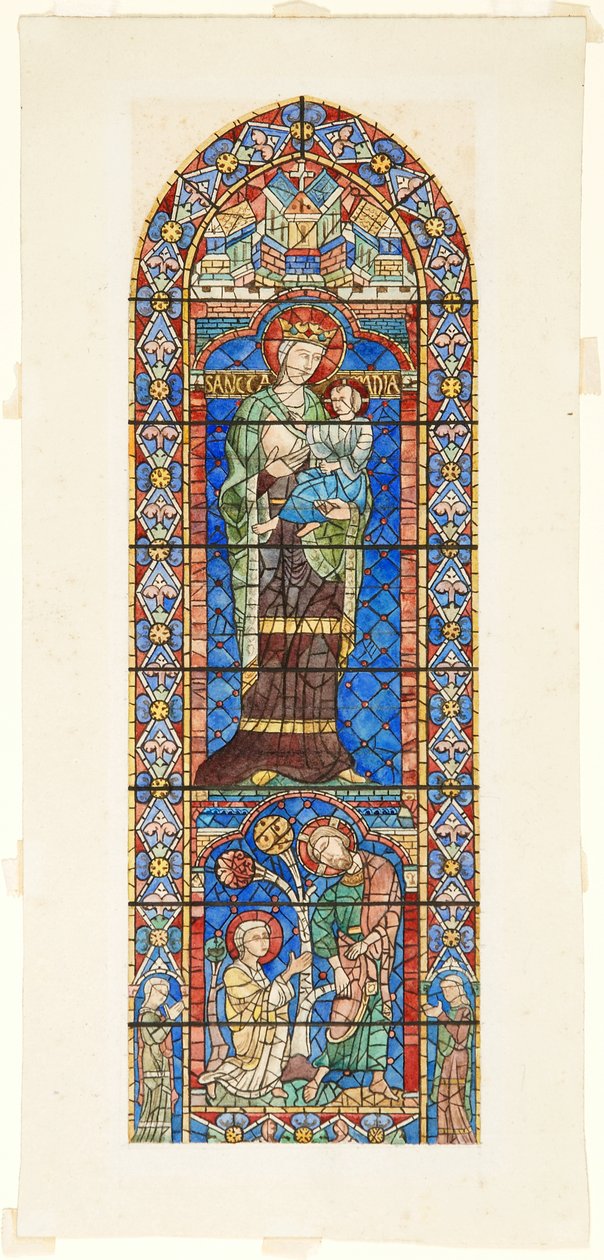 Studie barevného skla, North Clerestory of Nave, katedrála Chartres, Francie od Frank Randal