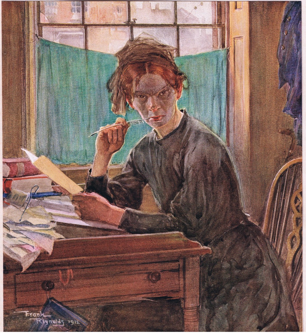 Sally Brass, cca 1920 (barevná litografie) od Frank Reynolds