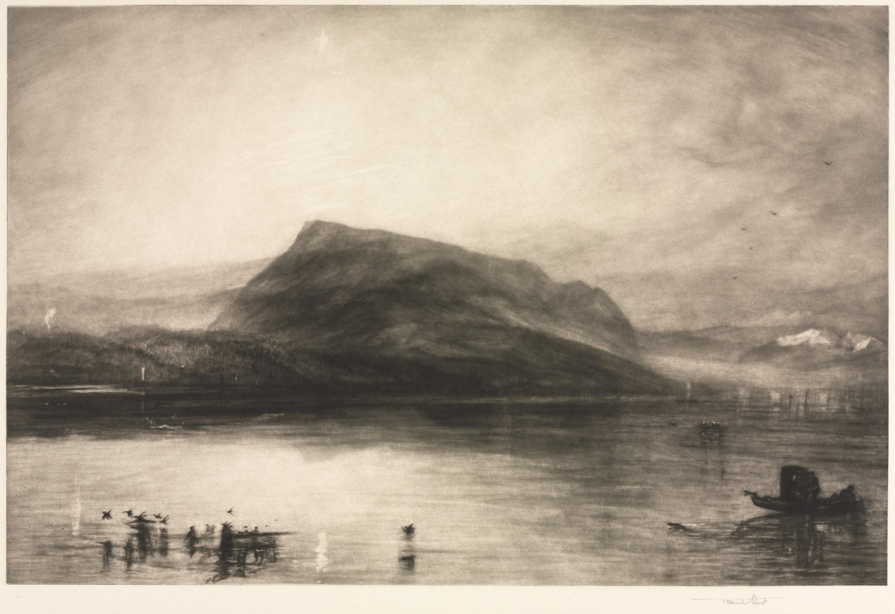 Hora Rigi za úsvitu, 1910. od Frank Short