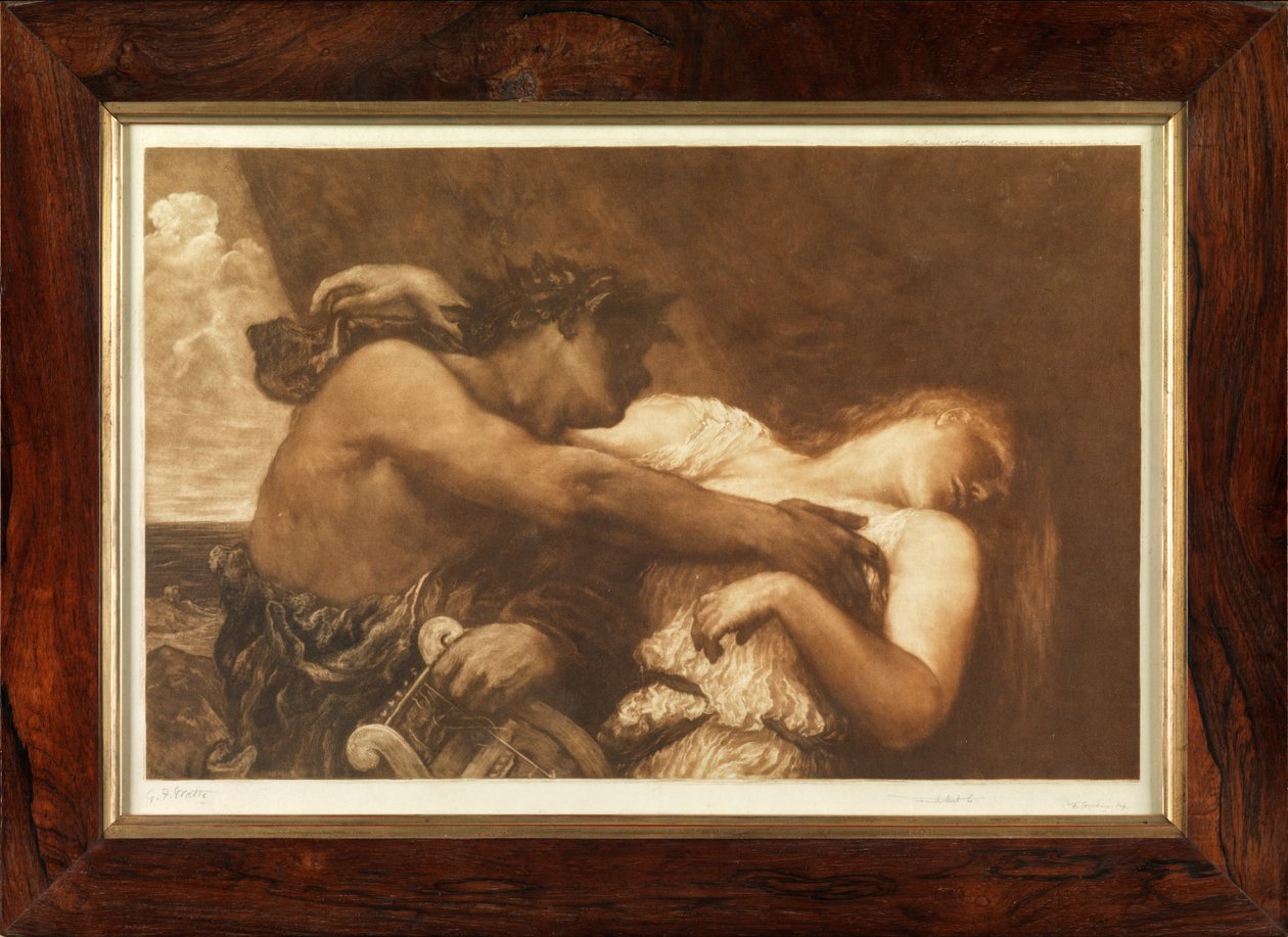 Orfeus a Eurydika (mezzotinta) od Frank Short