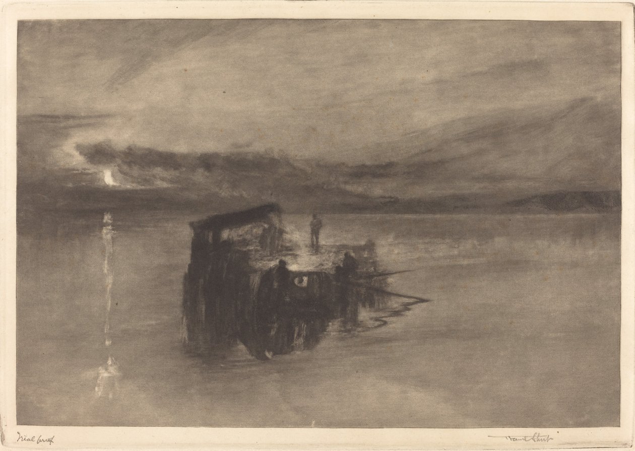 Dřevěný vor na Rýně, 1898. od Frank Short