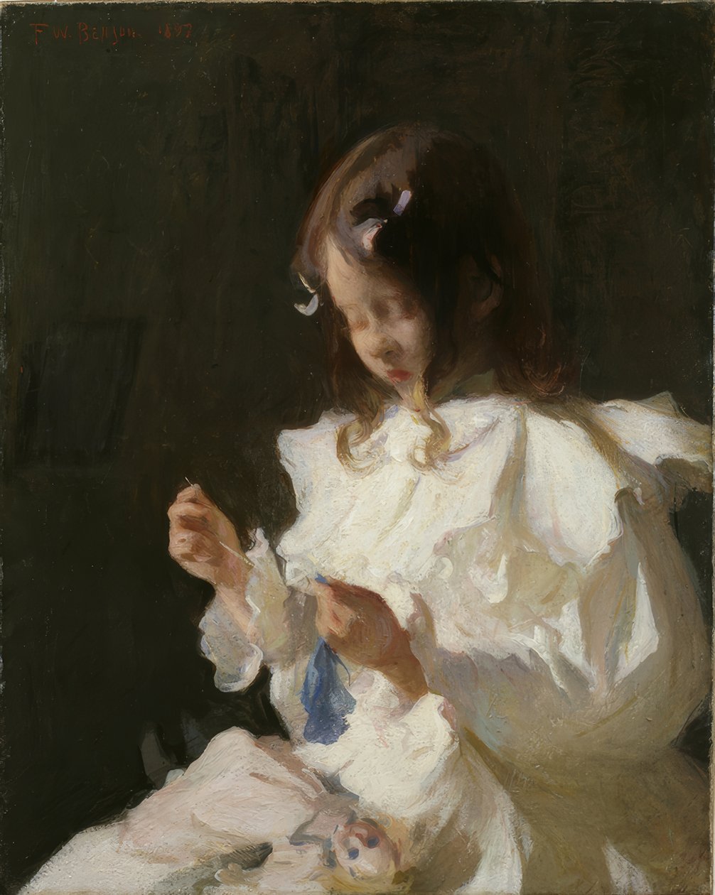 Portrét šicího dítěte od Frank Weston Benson
