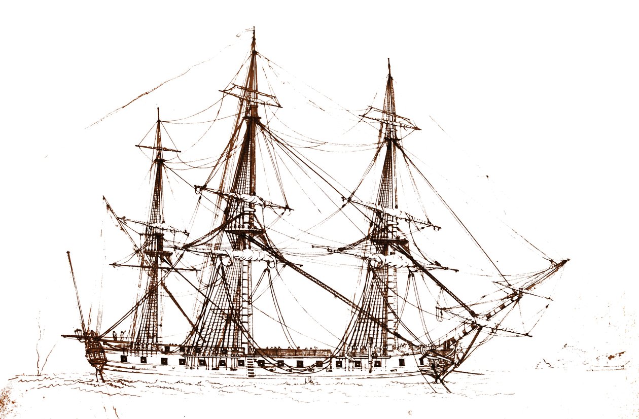 Fregata Galathée od François Aimé Louis Dumoulin
