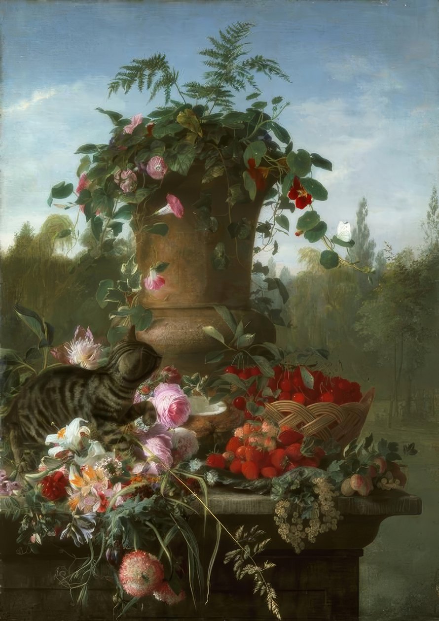 FA. de Bruycker, Zátiší s květinami a ovocem od François Antoine de Bruycker