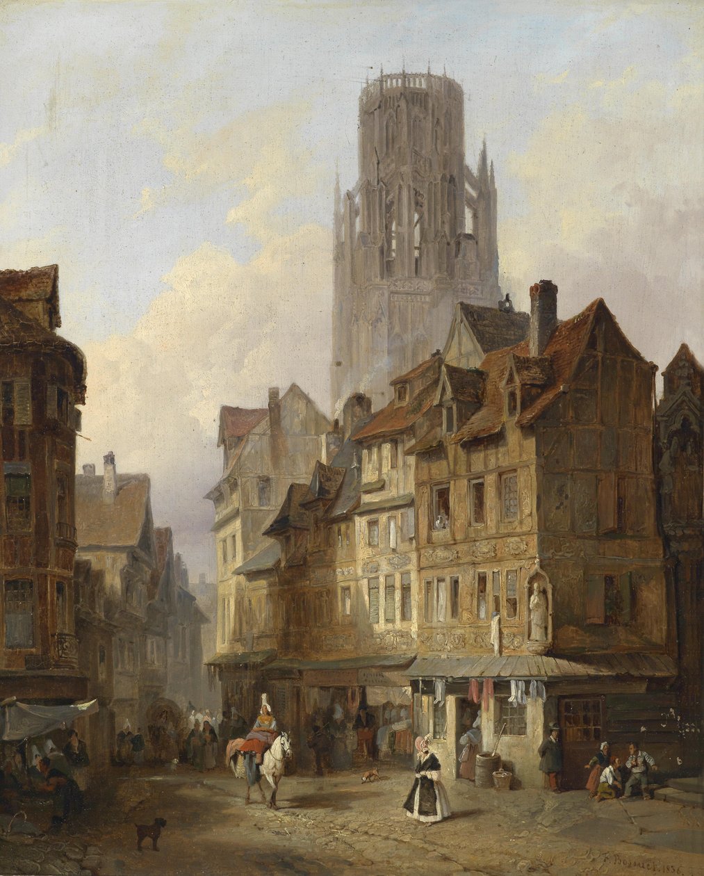 Městský motiv z Roubaix od Francois Antoine Bossuet