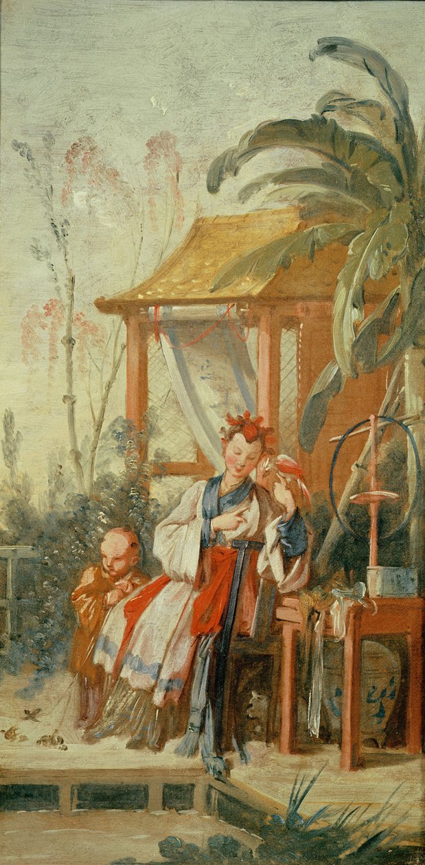 Čínská zahrada, studie pro kreslený gobelín, c.1742 od François Boucher