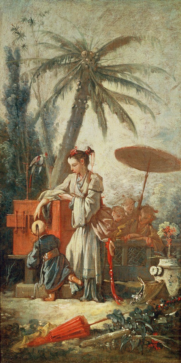 Čínská zvědavost, studie pro kreslený gobelín, c.1742 od François Boucher