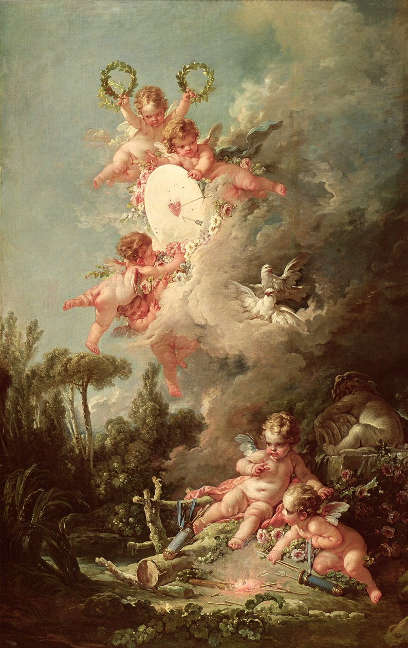 Amorův cíl, z „Les Amours des Dieux“, 1758 od François Boucher