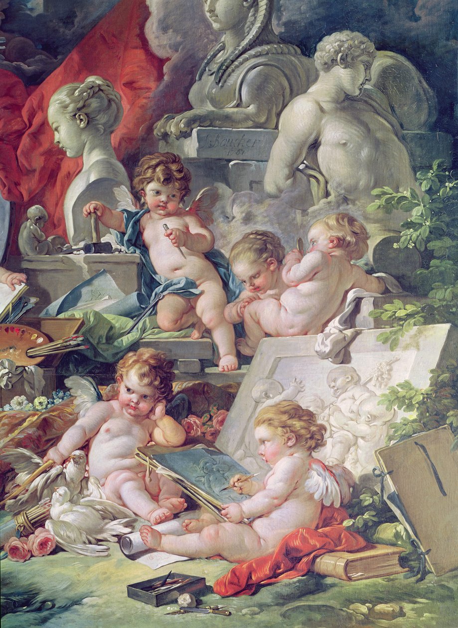 Genius Teaching the Arts, 1761 (detail) od François Boucher