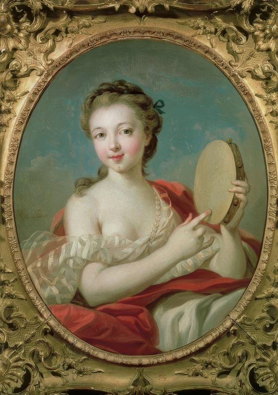 Mladá žena s tamburínou od François Boucher