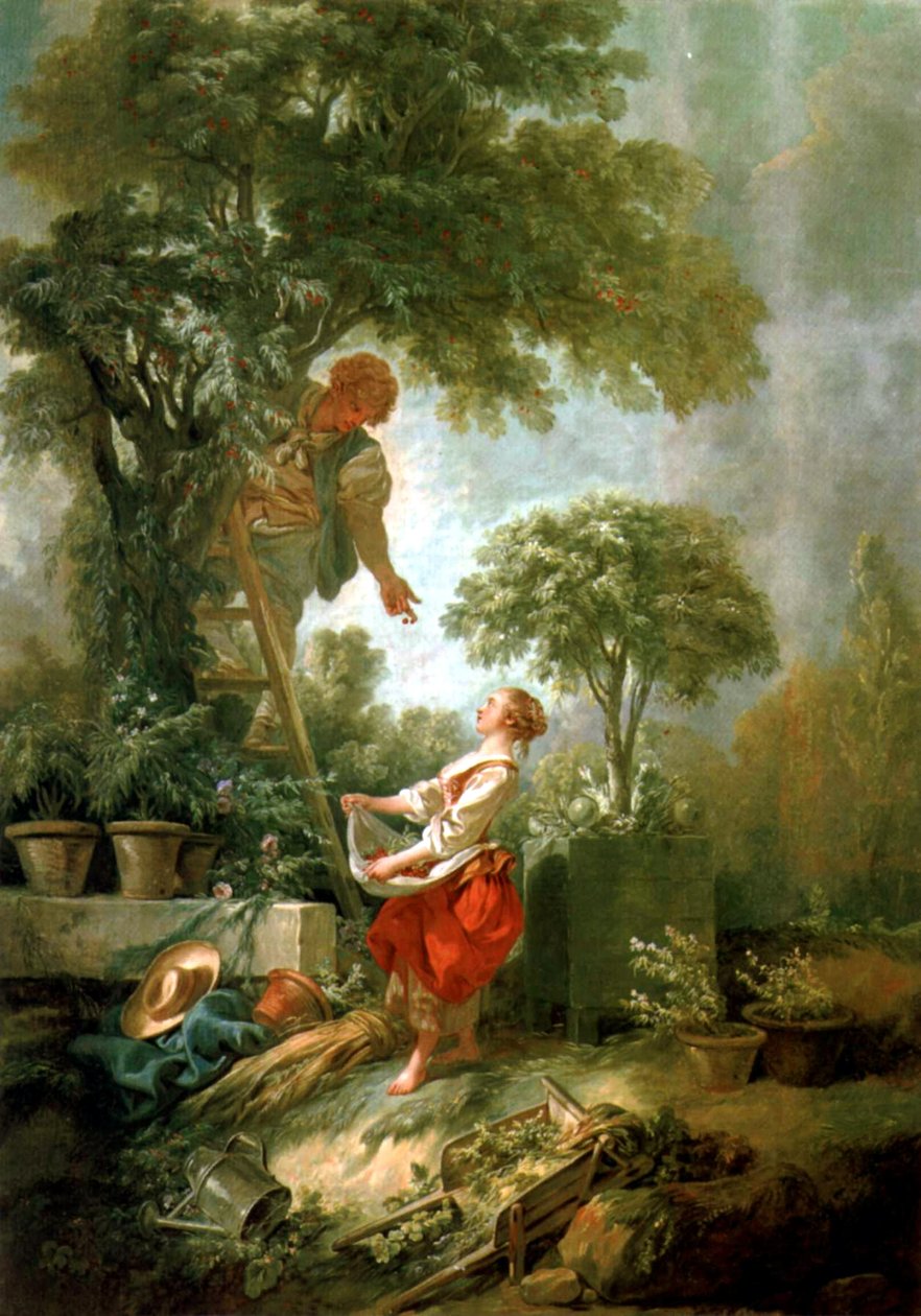 Krajina se sběračem třešní od François Boucher