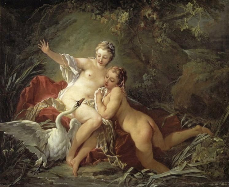 Leda a labuť od François Boucher