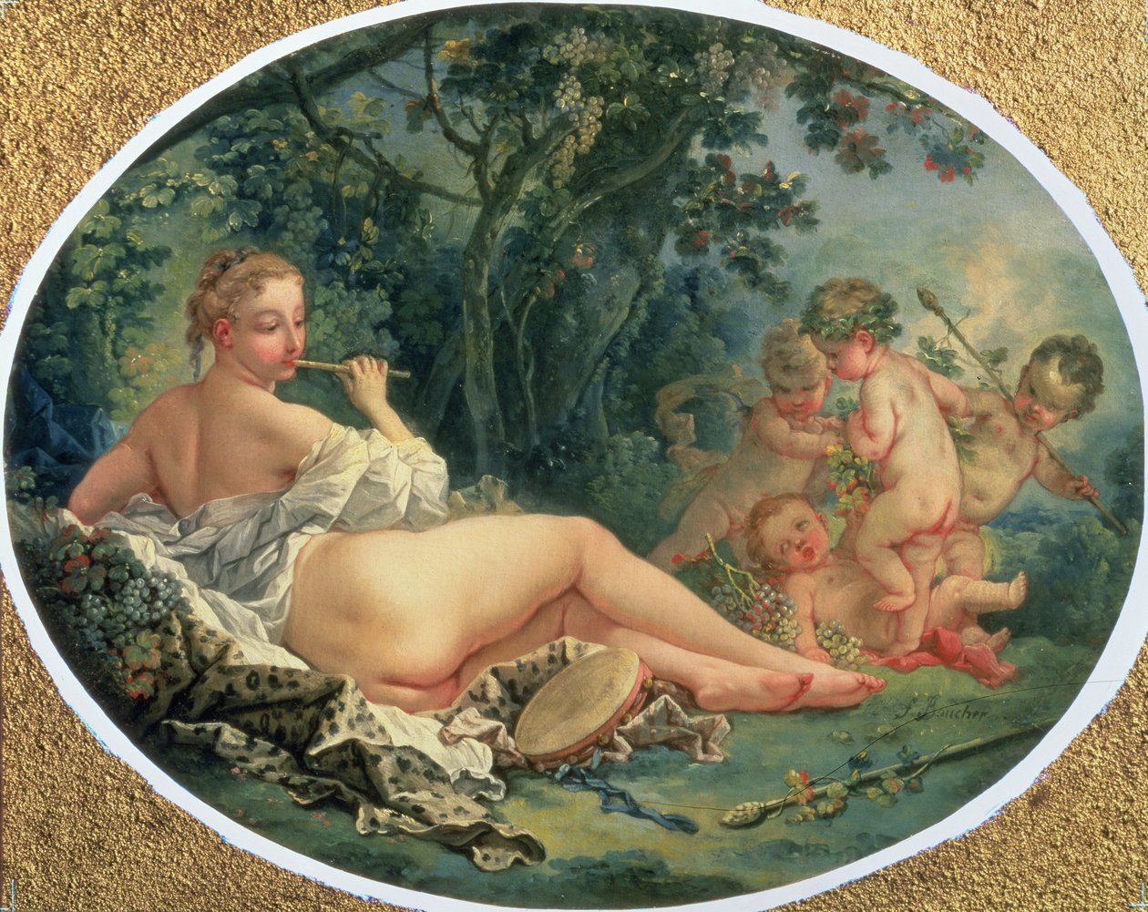 Maenad hrající na dýmku, 1735-38 od François Boucher
