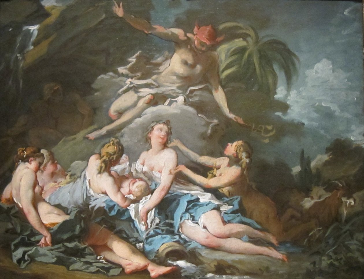Merkur svěřující kojence Bacchus nymfám z Nysy od François Boucher