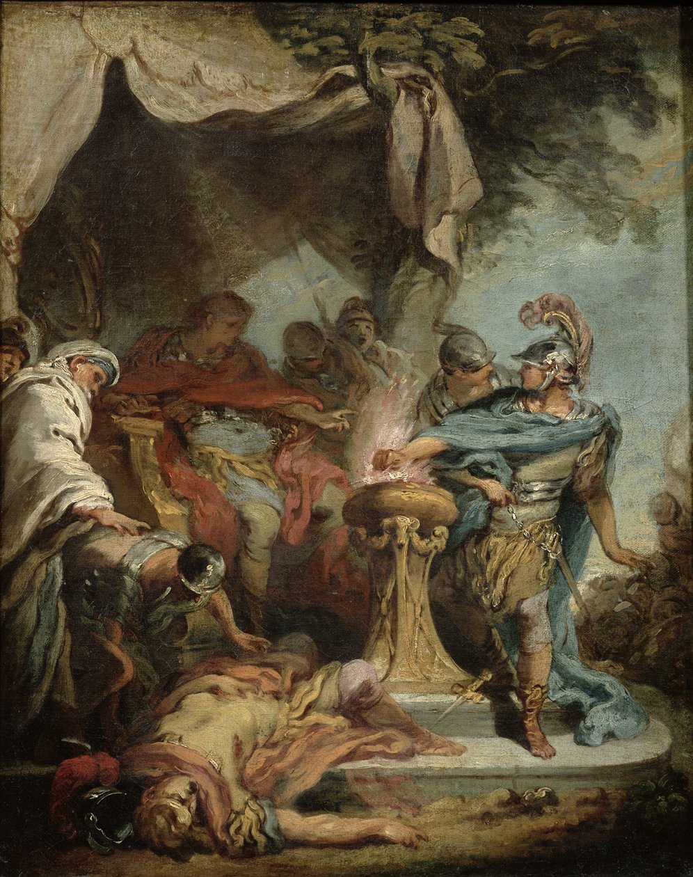 Mucius Scaevola před Porsennou od François Boucher