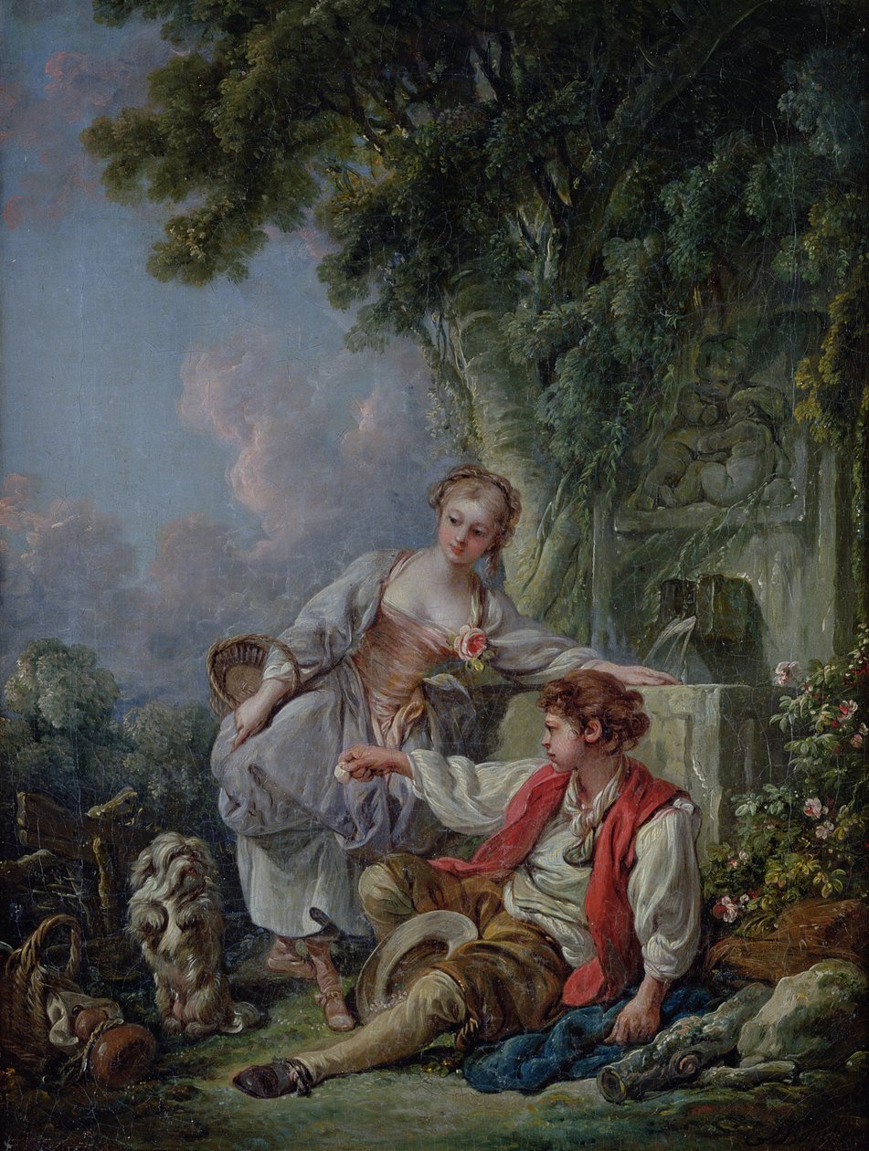 Obedience Rewarded, aneb Výchova psa, 1768 od François Boucher