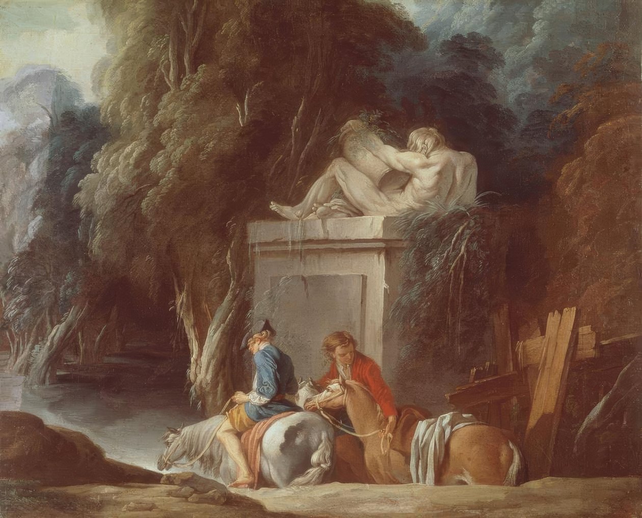 Jezdci přejíždějí brod od François Boucher