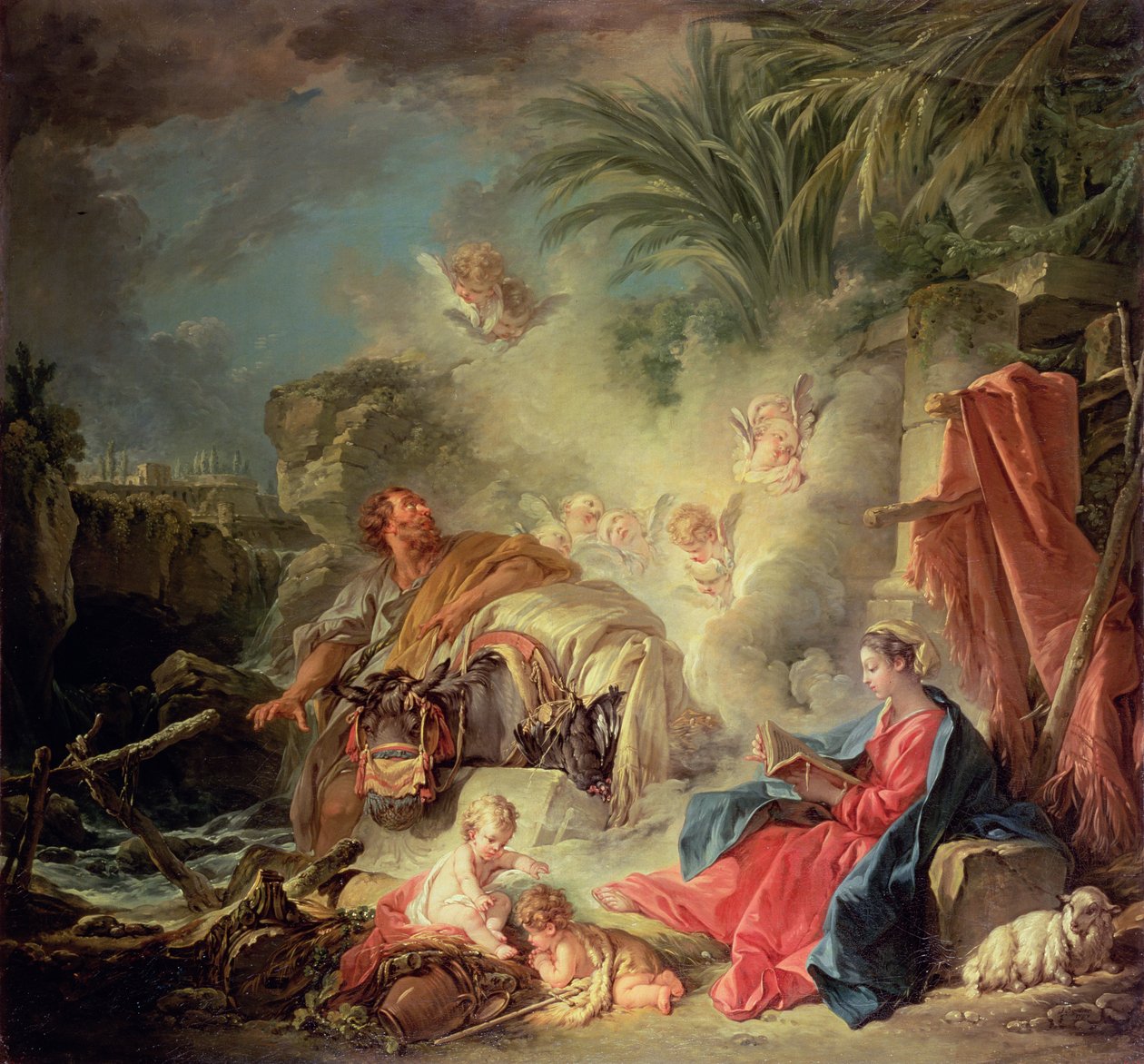 Zbytek na útěku do Egypta od François Boucher