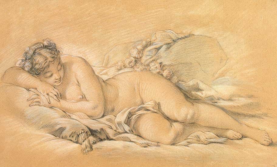Mladá žena spí od François Boucher