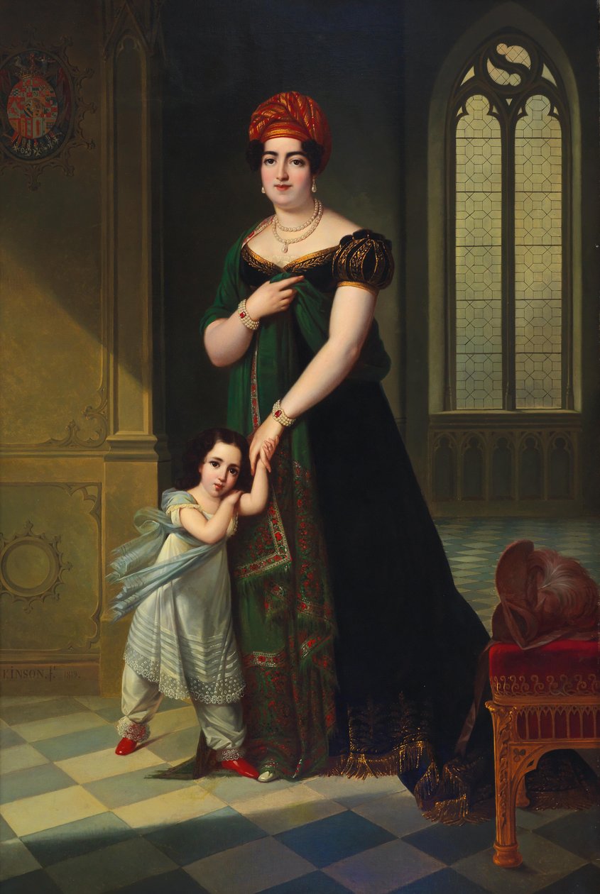 Portrét Duquesa de Frias a jejího syna od François Kinson