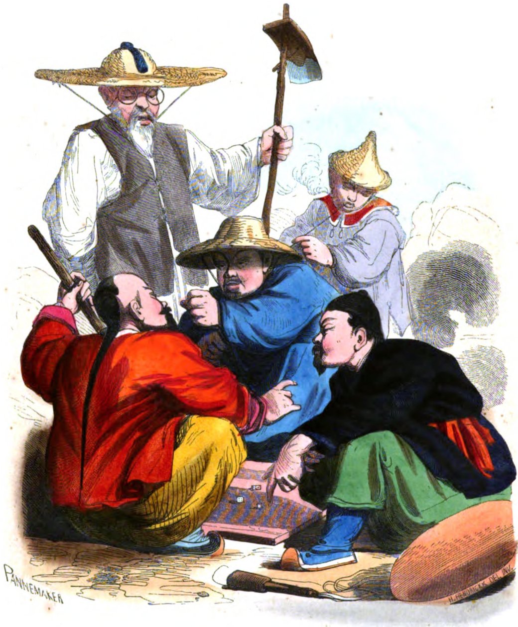Auguste Wahlen, Mores, použití a kostýmy všech národů světa, svazek 1. Vydavatel La Librairie historique-artistique, 1843 od François Pannemaker