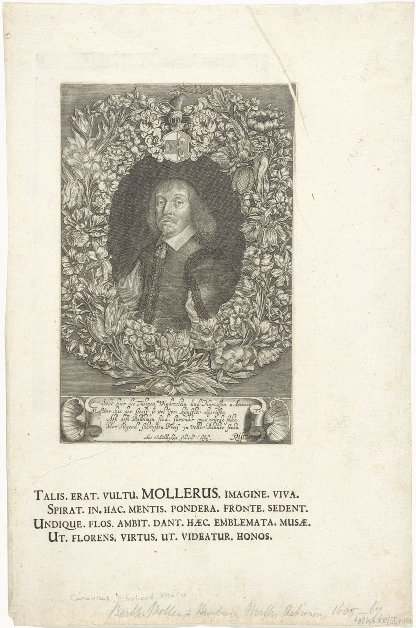 Rytina portrétu Bartholda Mollera, právníka a starosty Hamburku (1643-1667) od François Stuerhelt
