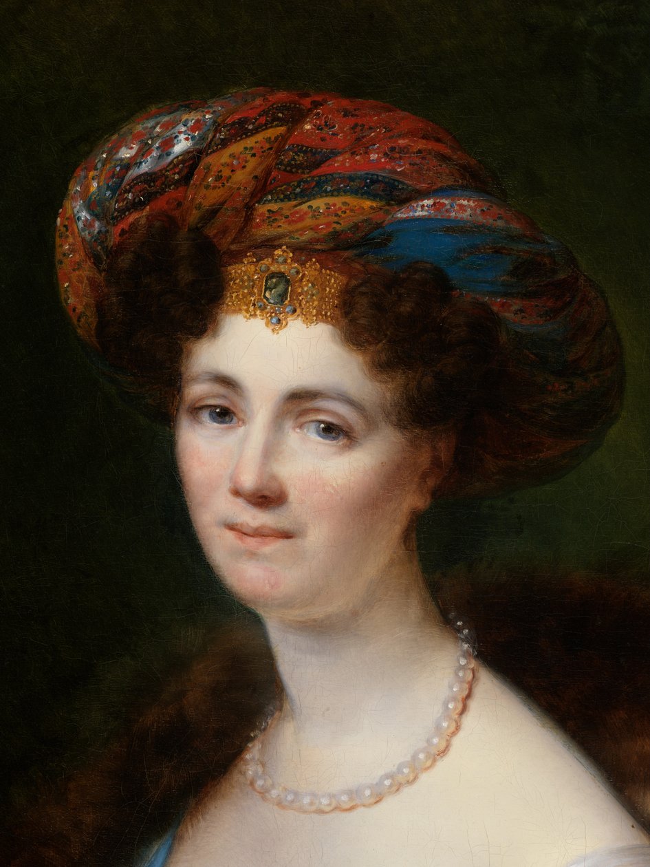 Detail portrétu Josephine Victoire Meslier-Duvey (olej na plátně) od François Joseph Kinsoen