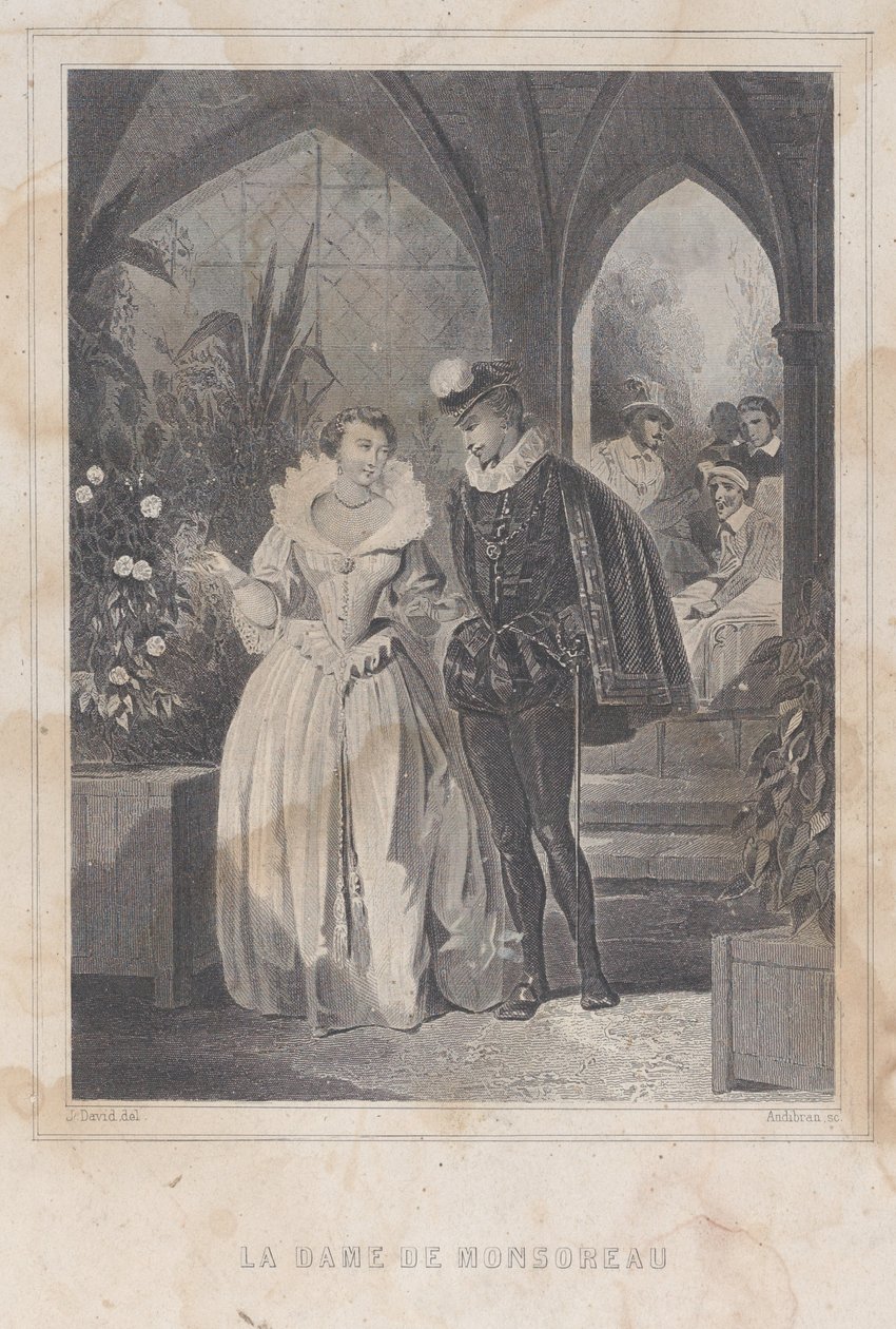 Paní z Monsoreau La Dame de Monsoreau, 1830-65. od François Adolphe Bruneau Audibran