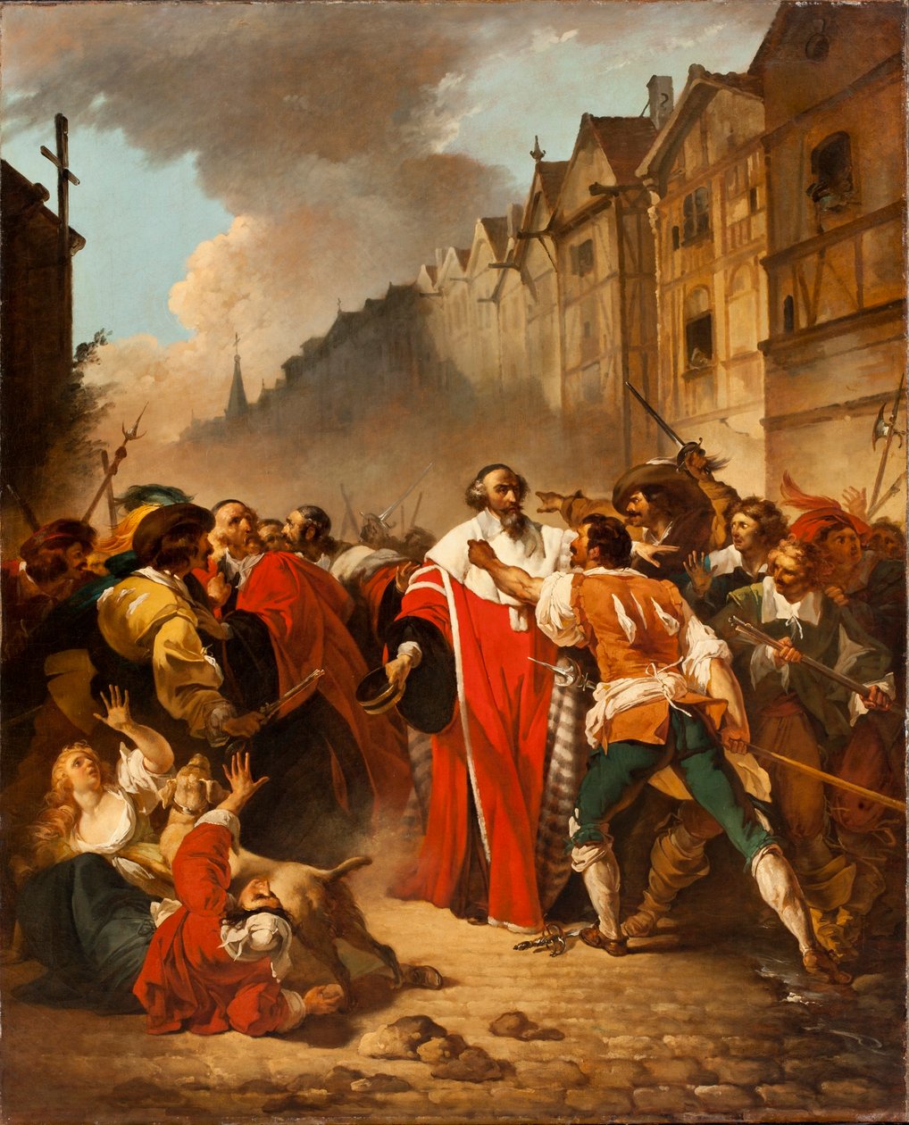 Francouzsky: Le Président Molé, saisi par les factieux, au temps des guerres de la Fronde President Mole Manhandled by Povstalci od François André Vincent