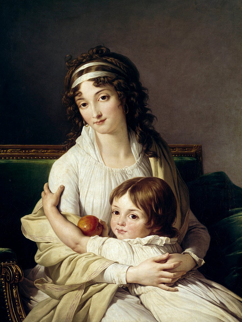 Předpokládaný portrét Madame Boyer Fonfrede a jejího syna Henriho (1788-1841). Obraz Francoise Andre Vincenta (1746-1816) 1796 Ne. 0,96 x 0,79 m od François André Vincent