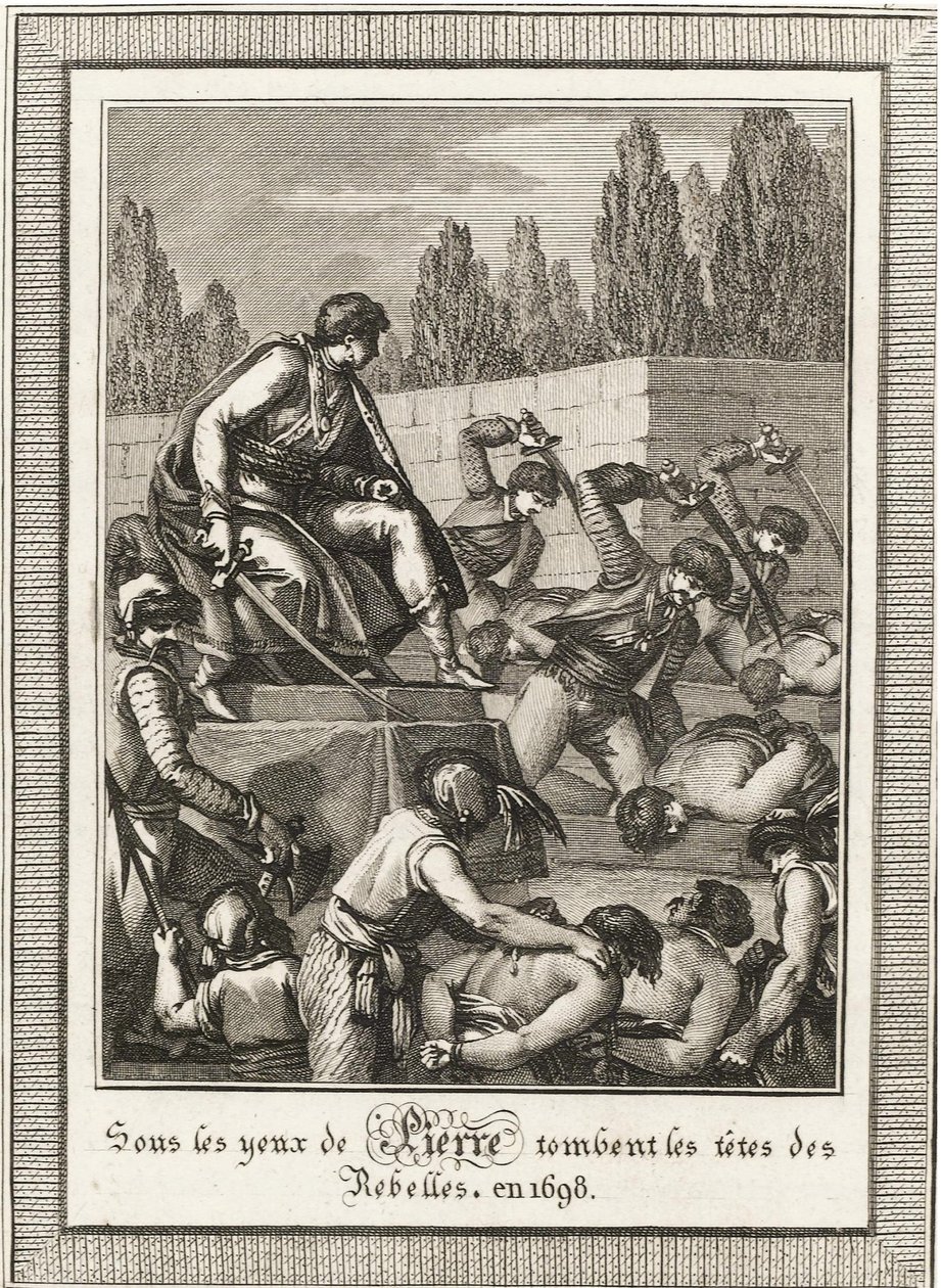 Poprava Streltsyů. Od: Histoire de Russie od Blin de Sainmore, c. 1800 od François Anne David