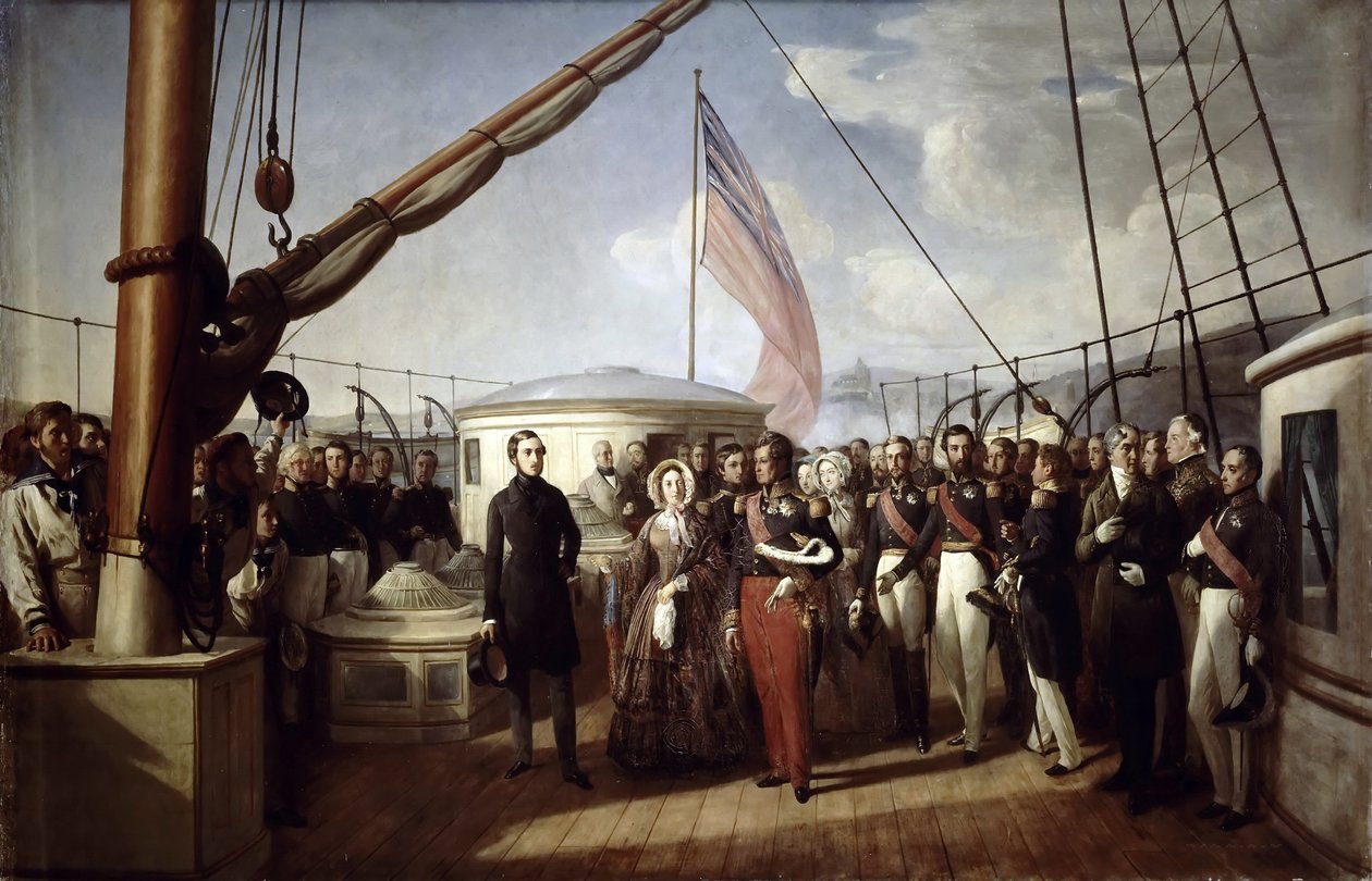 Královna Viktorie přijala krále Ludvíka Filipa I. na palubě Royal Yacht, 2. září 1843 od François Auguste Biard