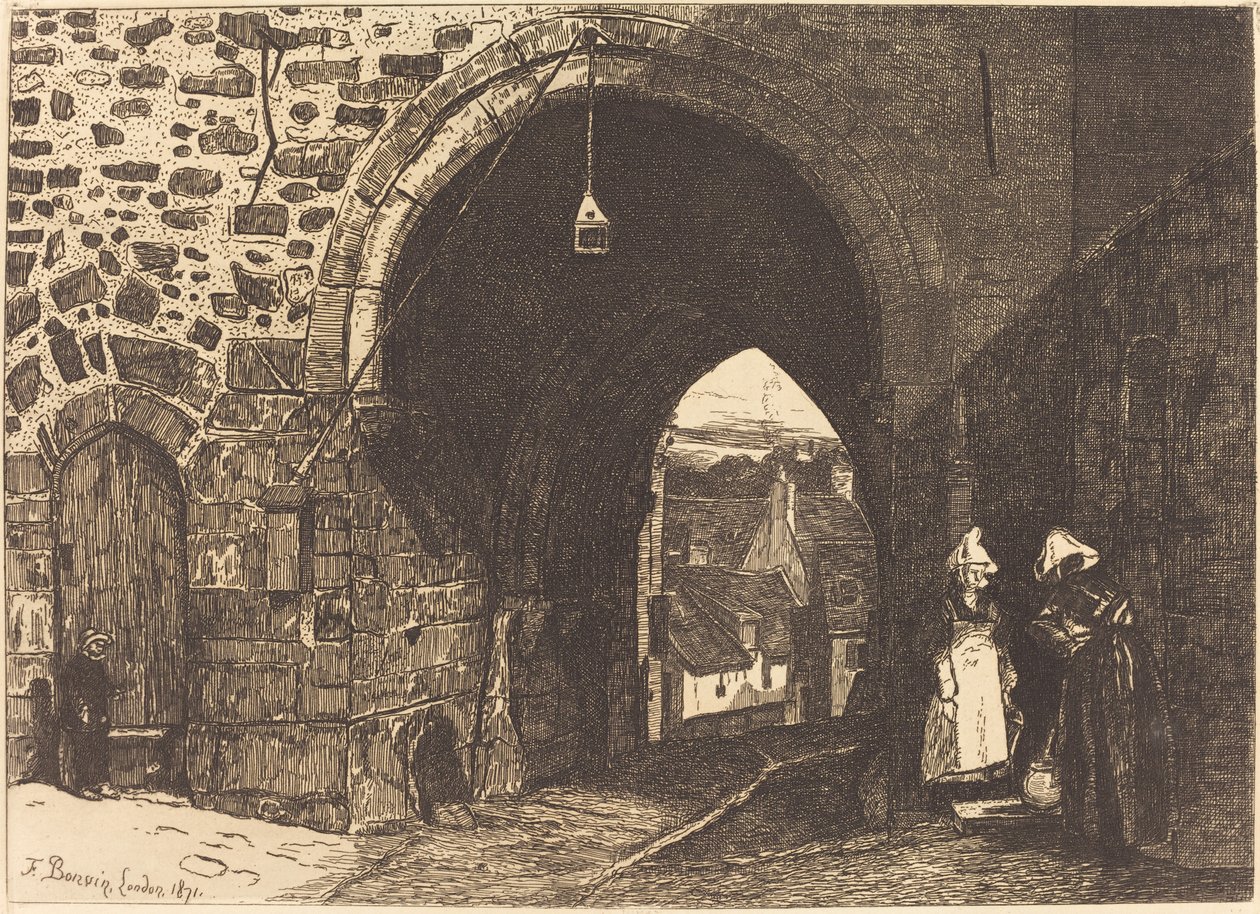 Porte de St Malo v Dinan od François Bonvin