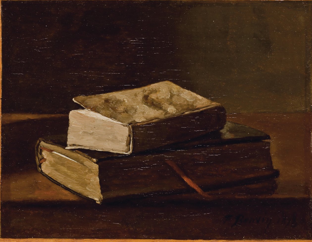 Zátiší se dvěma knihami, 1858 od François Bonvin
