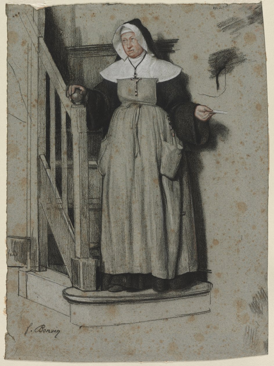List o přijetí, interiér kláštera, c. 1867. od François Bonvin