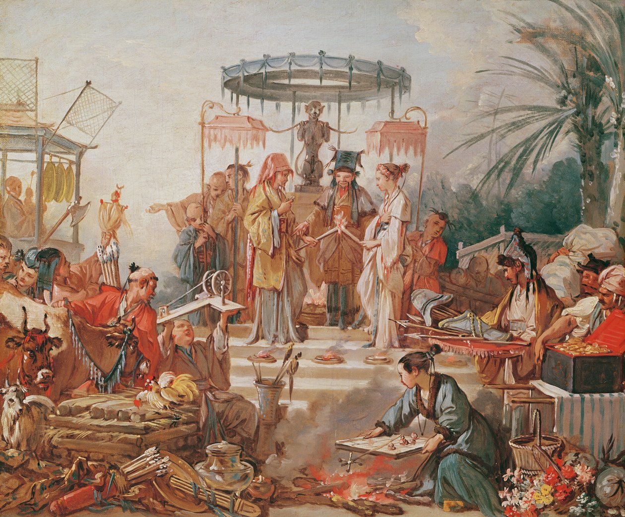 Čínské manželství, studie pro kreslený gobelín, c.1742 od François Boucher