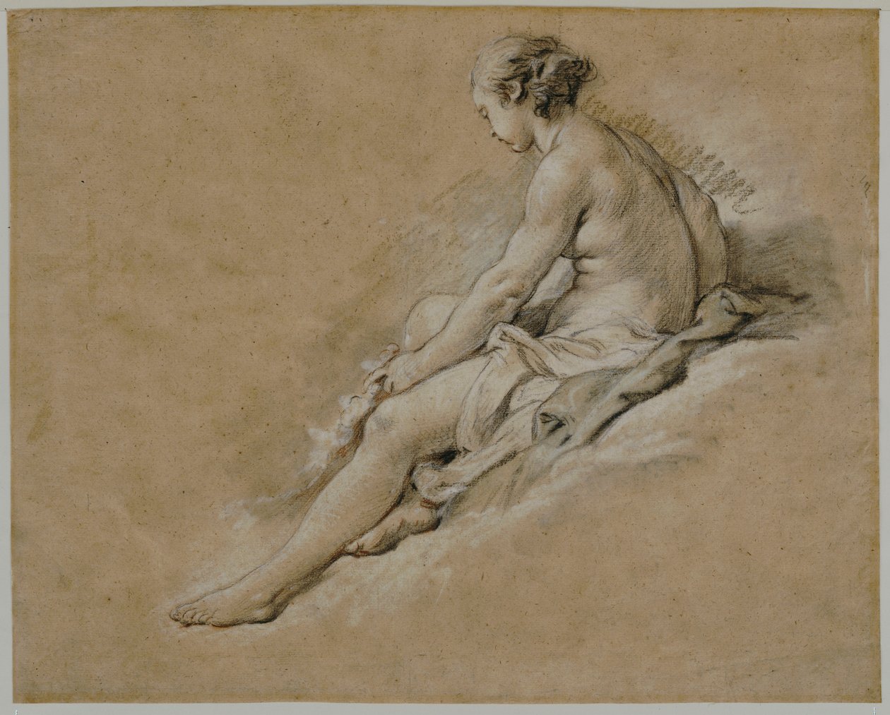 Sedící nahá dívka od François Boucher