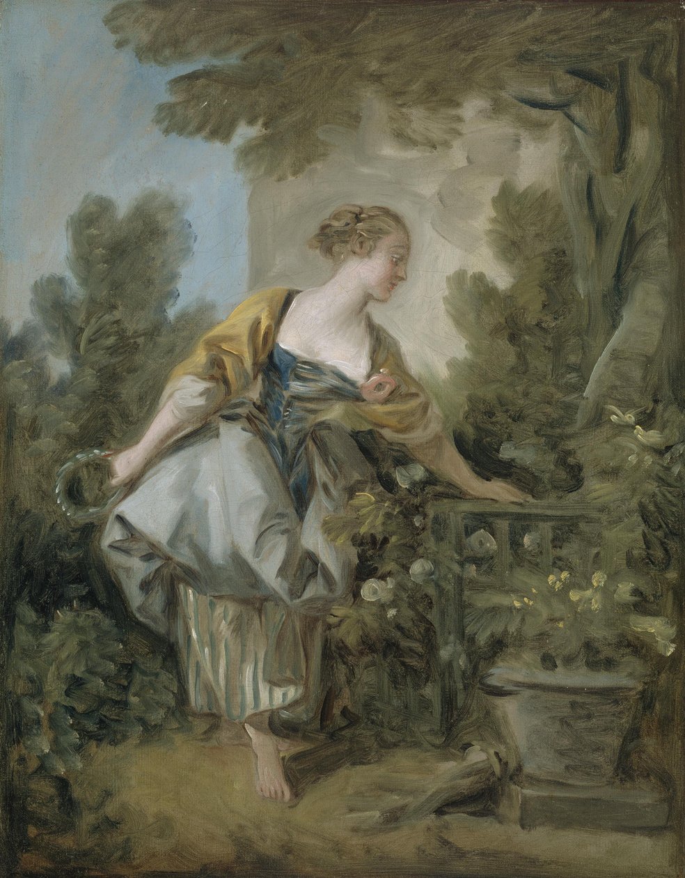 Mladá dívka v parku od François Boucher