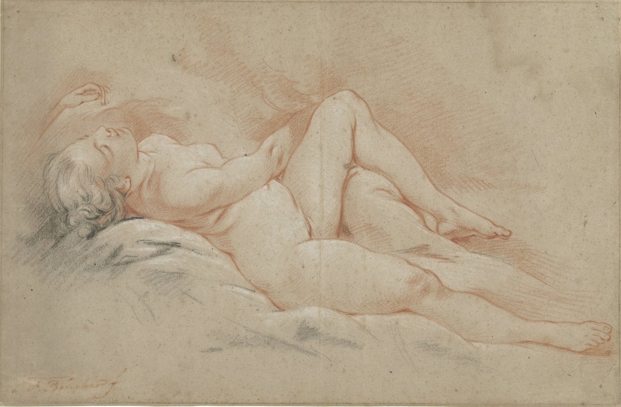 Ležící ženský akt od François Boucher